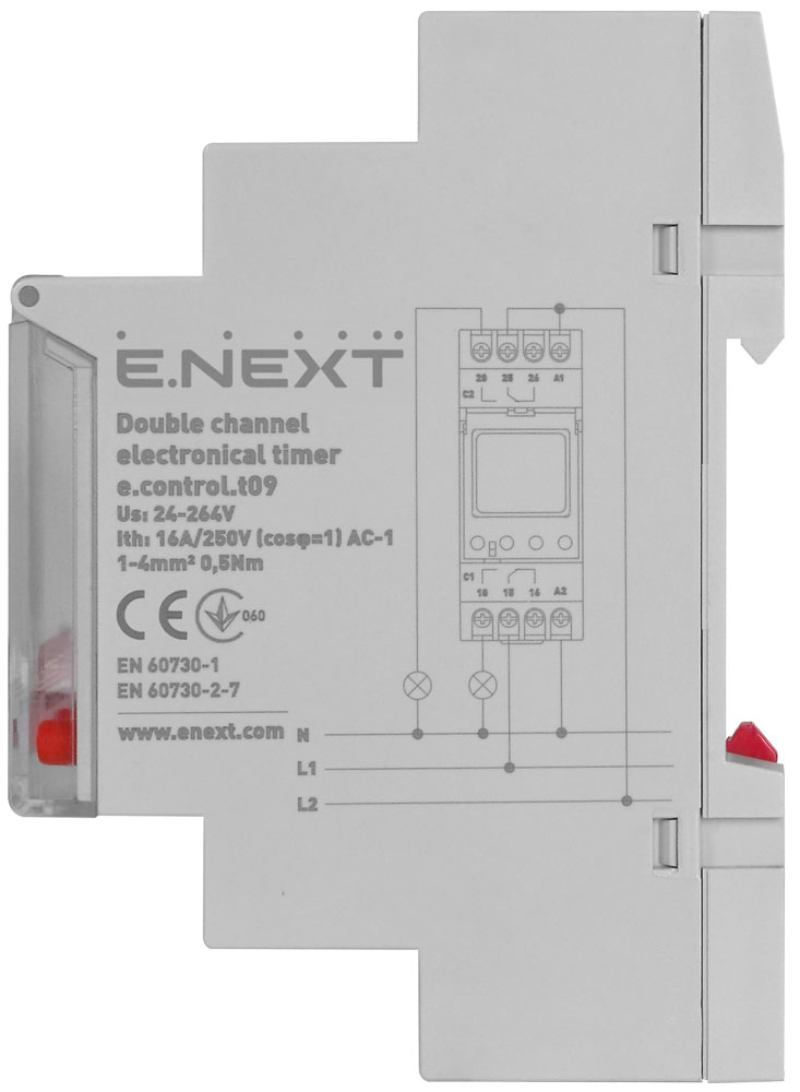 Многофункциональное реле времени E.NEXT e.control.t09