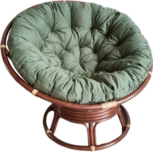 Крісло-гойдалка Cruzo Папасан 80x100x100 см горіх із темно-зеленим 