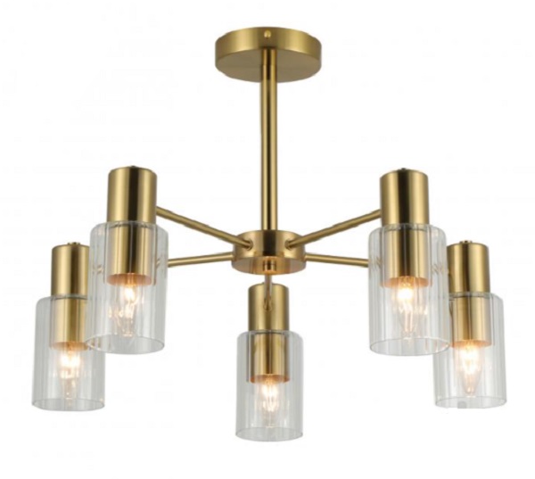 Люстра Miorro Impero метал/скло 5x40 Вт E14 мідь 51-311-064