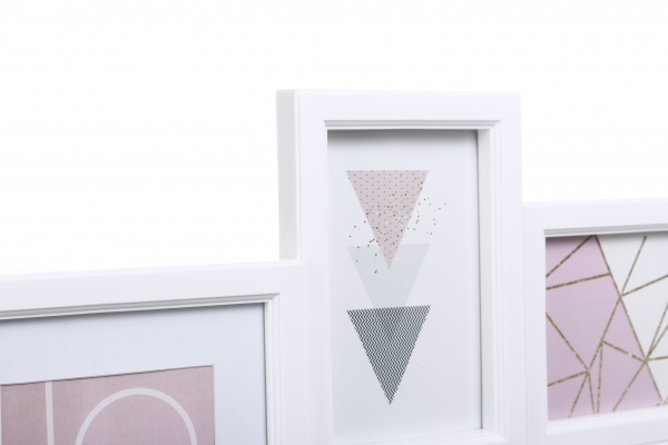 Фотоколлаж BW 51,3х30х2,4 см 5 фото 10x15 см белый 