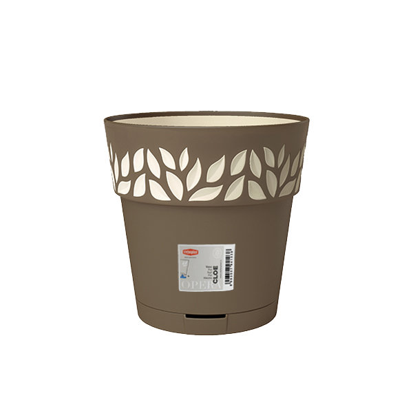 Горшок пластиковый Stefanplast Opera Cloe круглый 7,5 л капучино/ваниль (94125) 