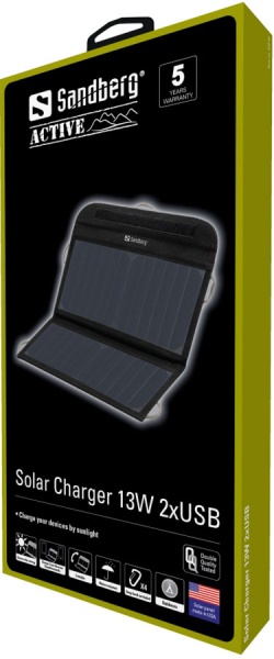 Солнечная панель Sandberg Solar Charger 13W 2xUSB 420-40