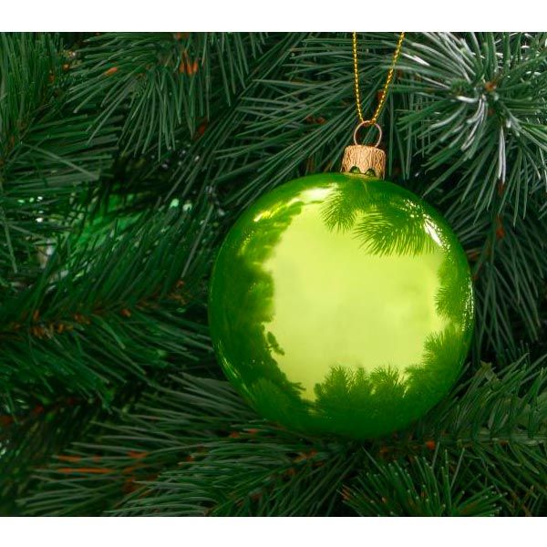 Шар стеклянный d80 глянцевый зеленый