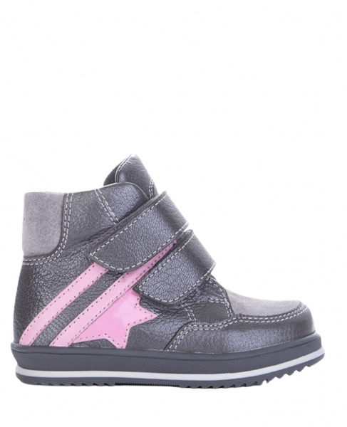 Ботинки для девочки MiracleMe 4516 р.26 серый с розовым 