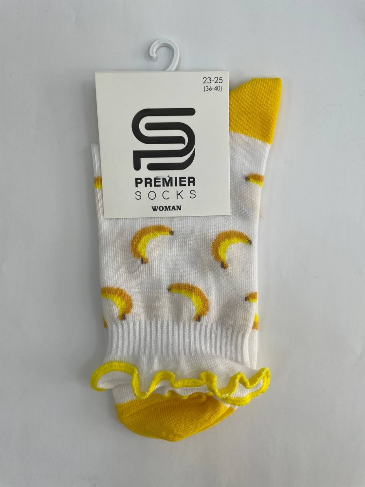 Носки женские Premier Socks Банан р.23-25 белый с желтым