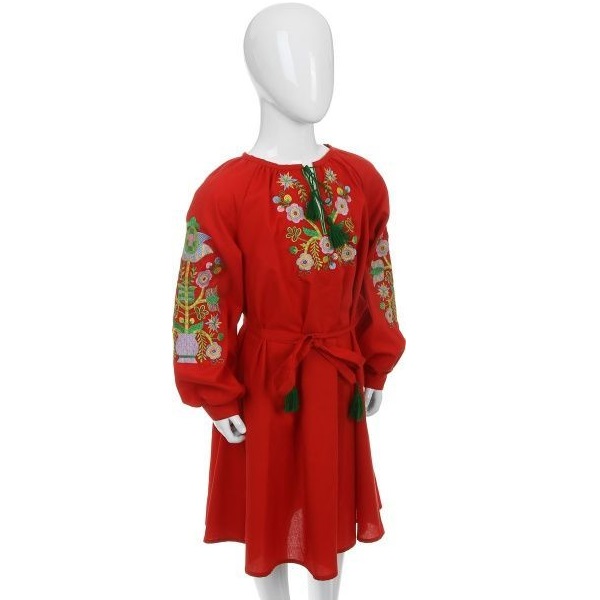 Платье Эдельвика 134 красный 91-19/00 