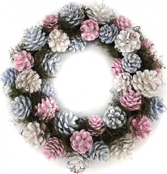 Венок New Star с шишками d340 мм C3201202 