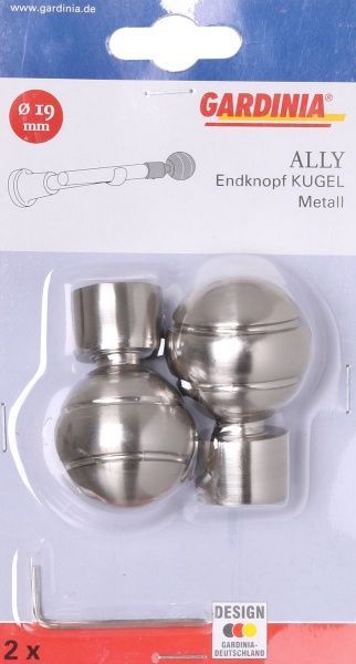 Наконечник Gardinia Куля 2 шт. d19 мм імітація сталі 