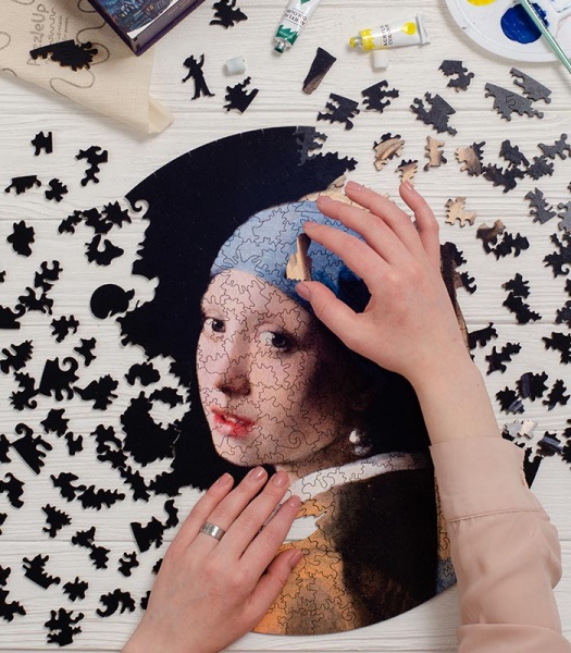 Пазл деревянный Девушка с жемчужной серёжкой 50 см PuzzleUp 