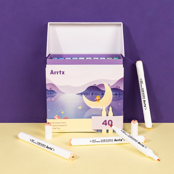 Набір маркерів Arrtx Alp ASM-02-PT01 40 кольорів пастельні відтінки LC302598 