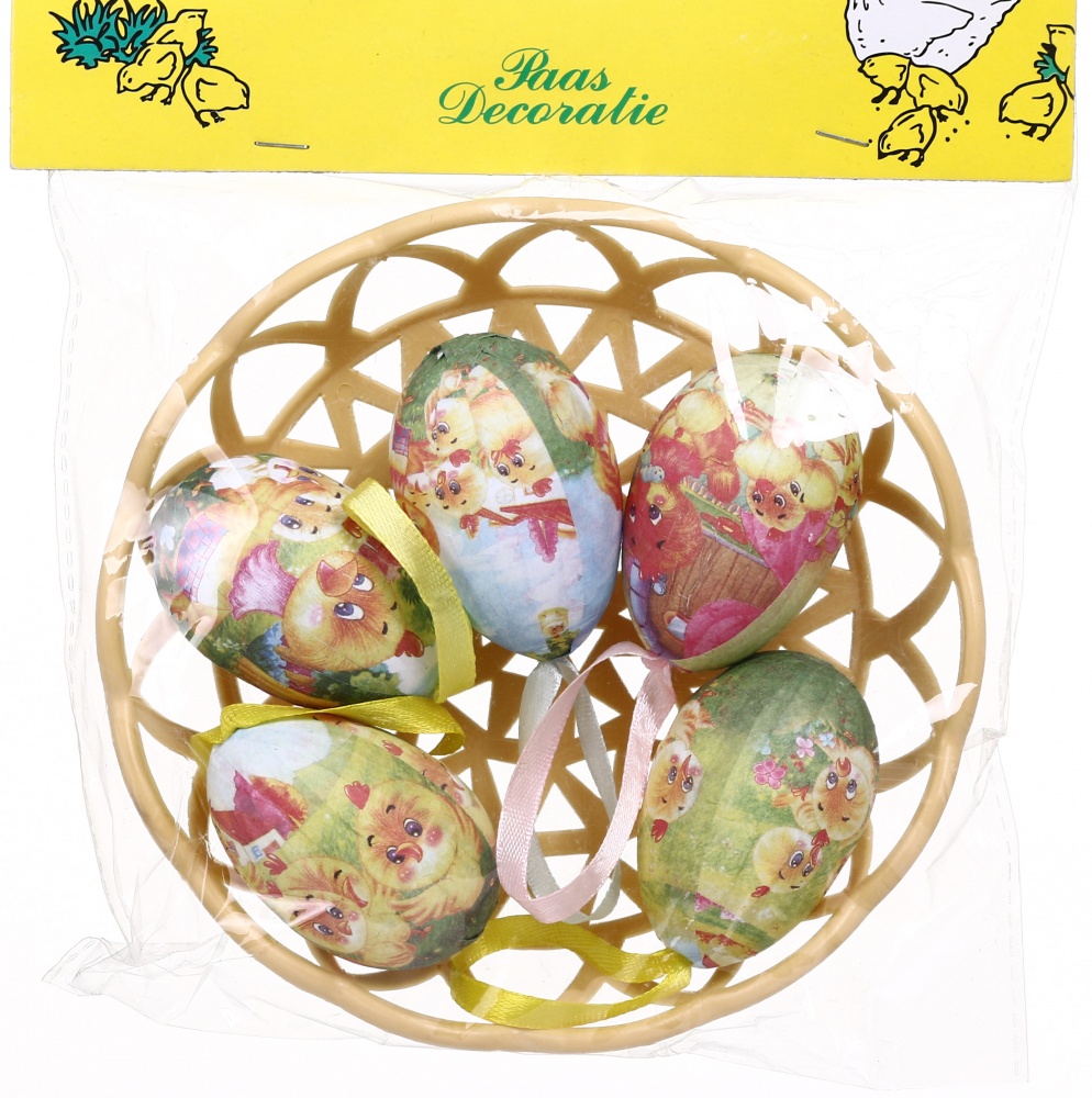 Украшение пасхальное Яйца 4х6 см в ассортименте B106-B1WX