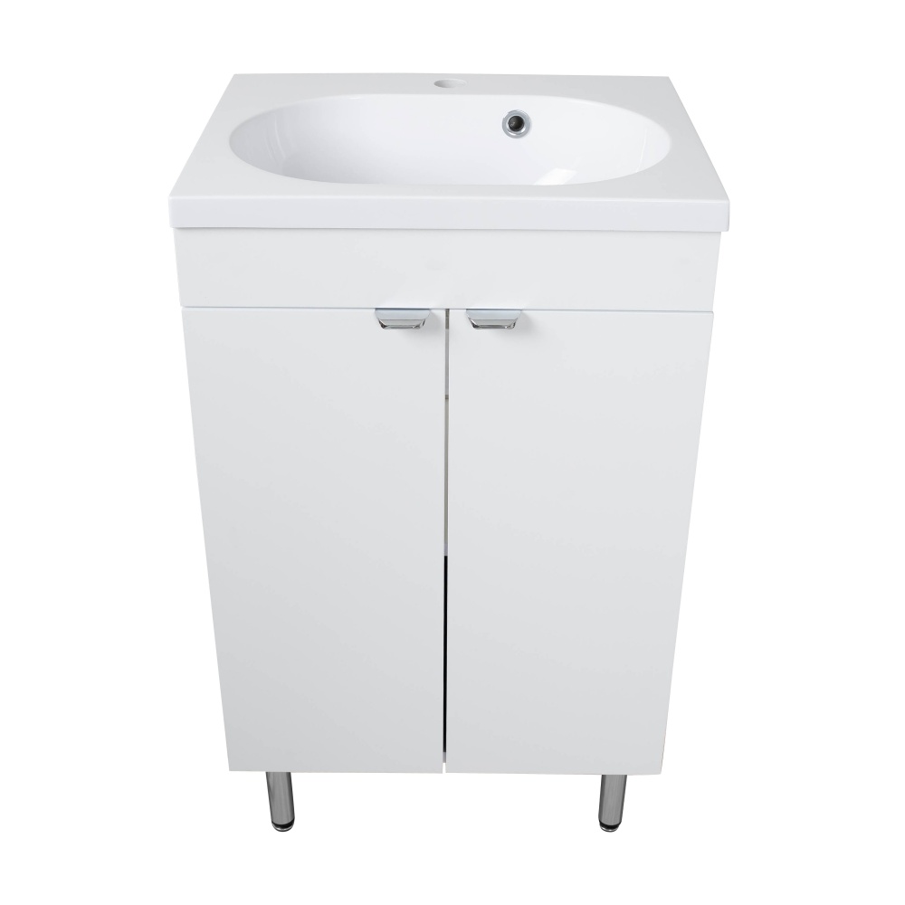 Тумба RIO (білий мат) з умивальником Status 50 см