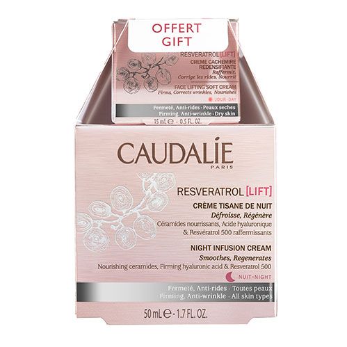 Косметичний набір для жінок Caudalie Duo Resveratrol (крем-кешемір 15 мл + нічний крем 50 мл)