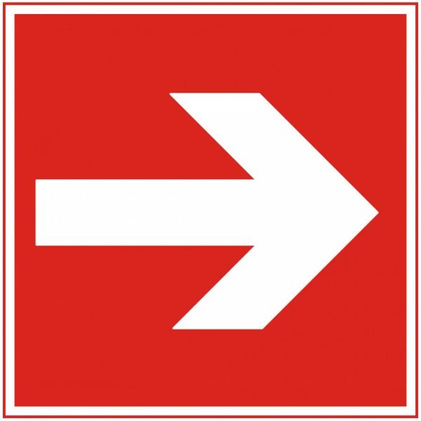 Наклейка Направляющая стрелка к средствам противопожарной защиты
