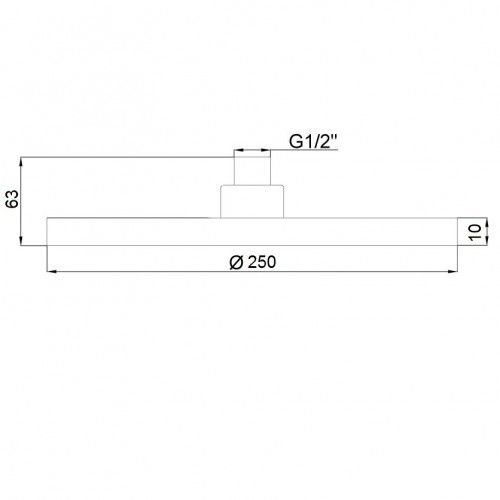 Верхній душ Rubineta Etna O 250 622151