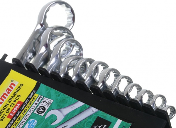 Набір ключів комбінованих Eastman 12 шт пластиковий тримач Full Polish 51842