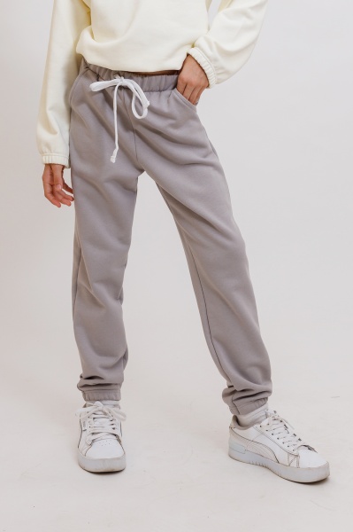 Штаны для девочек KOSTA д/д р.134–140 серый 2530-4 