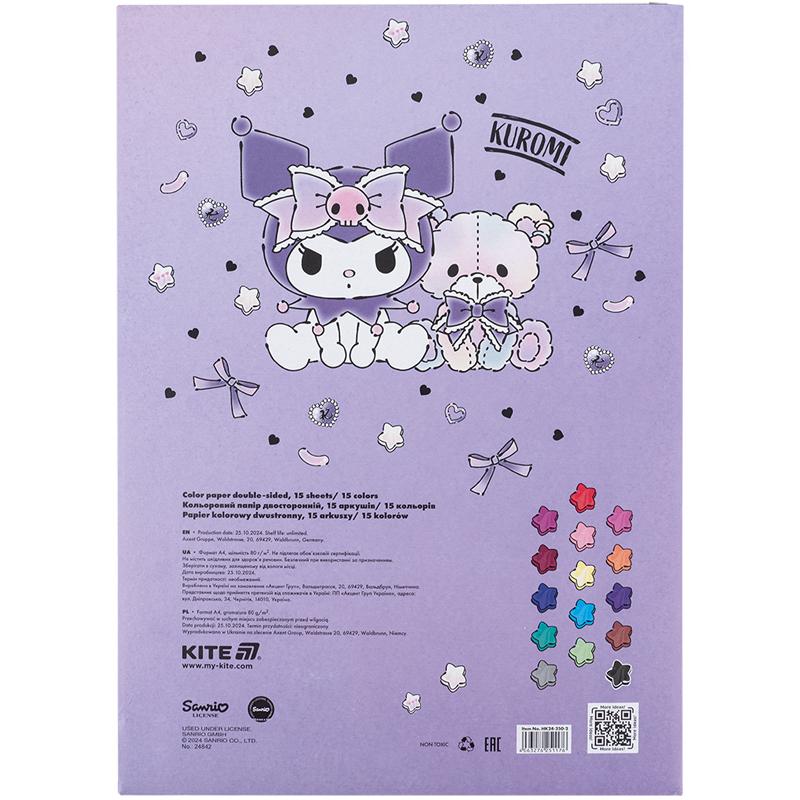 Папір кольоровий KITE двосторонній (15 арк./15 кол.) А4 HK-2