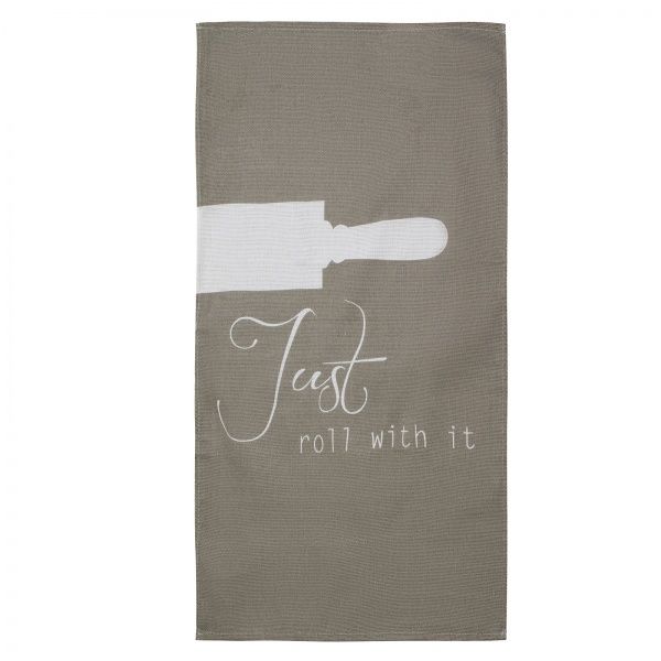 Рушник кухонний Скалка 35x61 см сірий із білим 