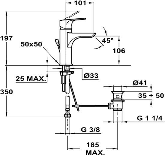 Змішувач для умивальника Teka PALMA 65.331.12.00