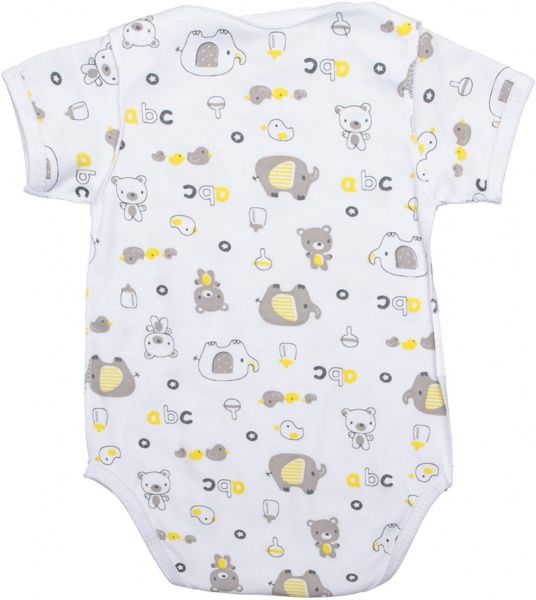 Боди детское Domtex Слонята р.86 белый с принтом 155720 
