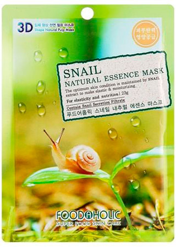 Маска тканевая для лица Foodaholic 3D Экстракт муцина улитка 23 мл