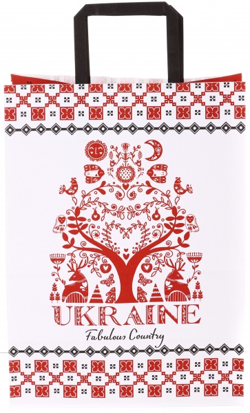 Пакет паперовий 250х150х345 білий з ручками