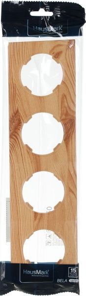 Рамка четырехместная HausMark Bela горизонтальная ольха SNG-FRP.RD20G4-4/Alder