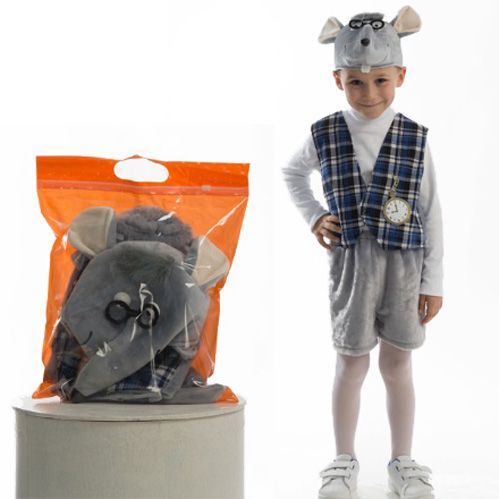 Костюм карнавальний КАРНАВАЛІЯ Мишеня в окулярах р.122 сірий 89092 