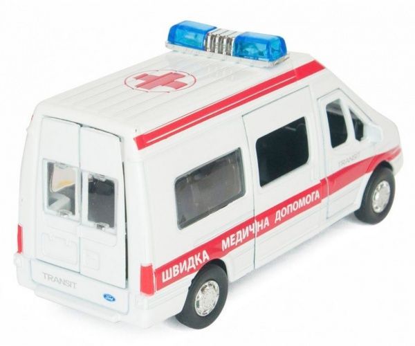 Іграшка Технопарк Автомодель - Ford Transit Реанімація зі звуковими і світловими ефектами 92798 1:43