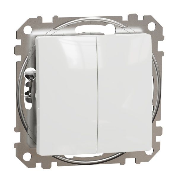 Выключатель двухклавишный Schneider Electric Sedna Design без подсветки 10 А 250В белый SDD111105