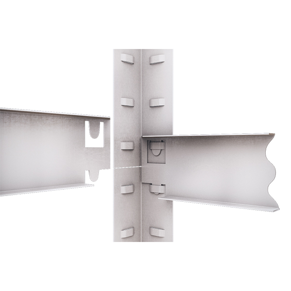 Стелаж металевий фарбований Меткас на болтовому з’єднанні з полицями із ДСП Еталон Е251 1800x900x500 мм білий (Еталон Е