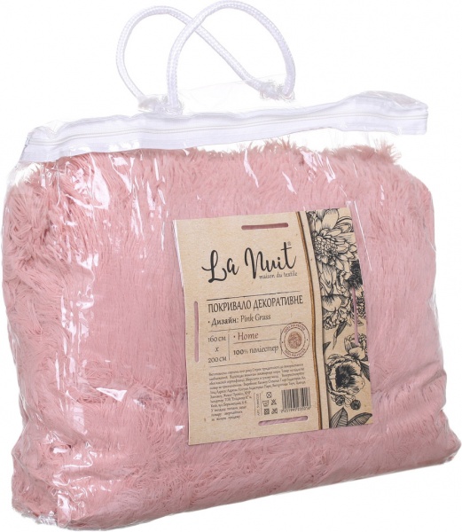 Покрывало декоративне Pink Grass 160x200 см La Nuit розовый 