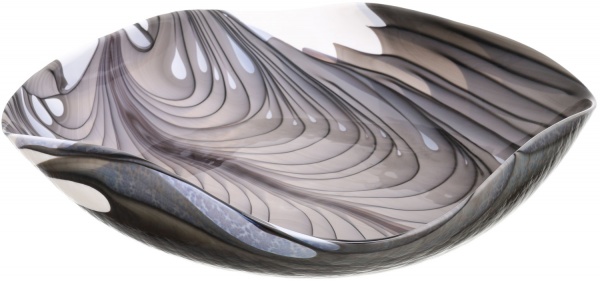 Фруктовница Yalos Murano ANDALUSIA 9 см слоновая кость с черной филигранью 