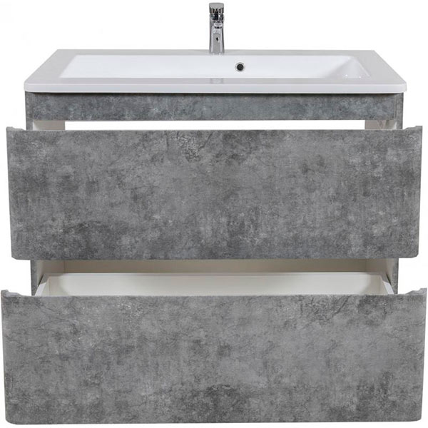 Тумба напольная Aqua Rodos Акцент серый мрамор с умывальником Альфа 100