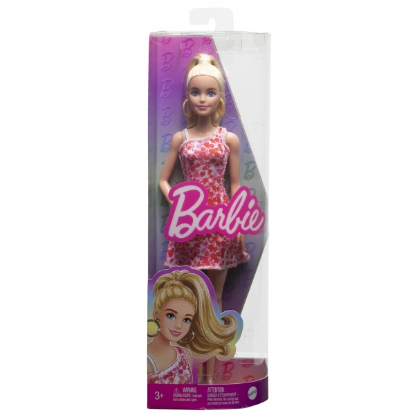 Кукла Barbie Модница в сарафане в цветочный принт HJT02