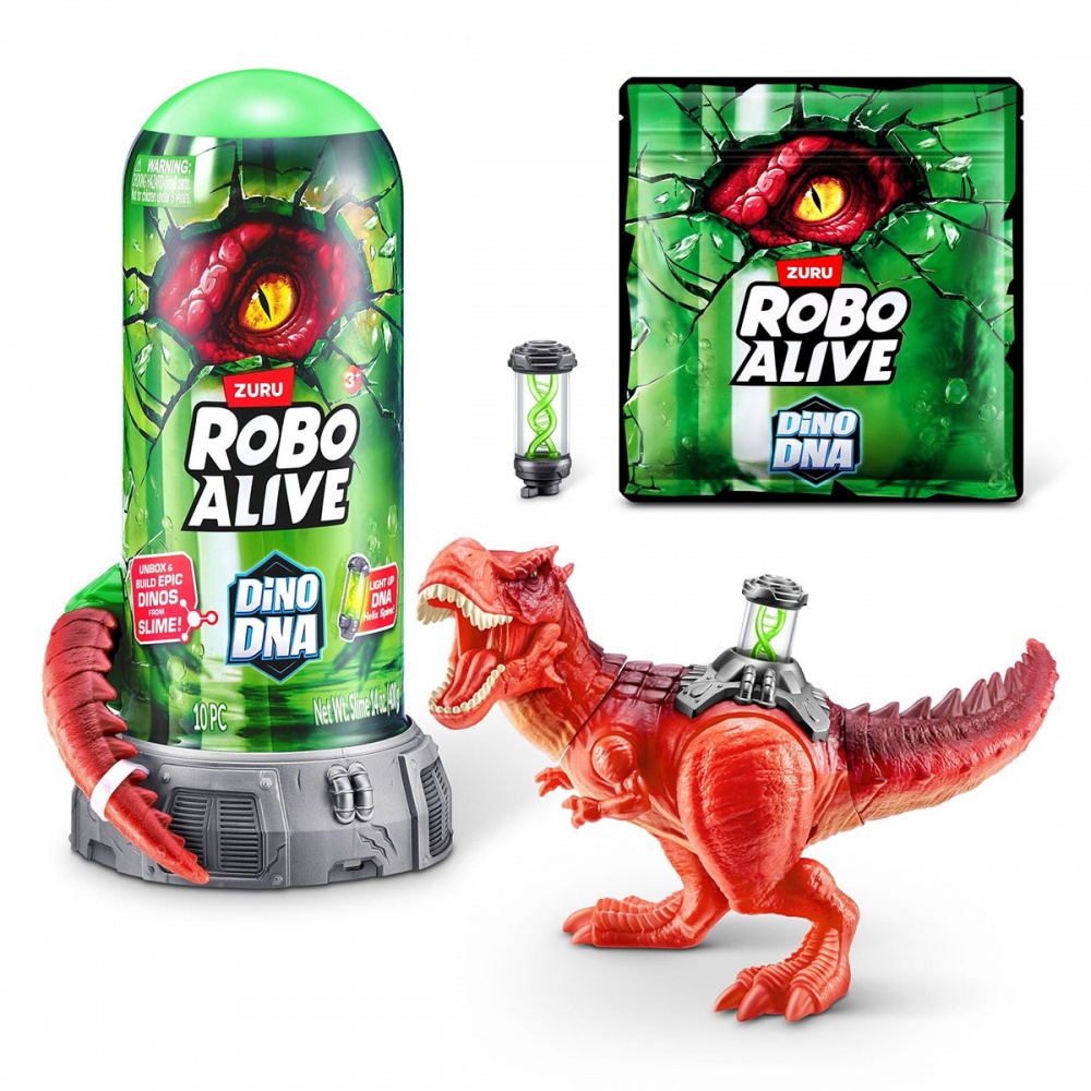 Игровой набор Pets & Robo Alive интерактивный – ДНК Тиранозавра 3004 красный 71139A