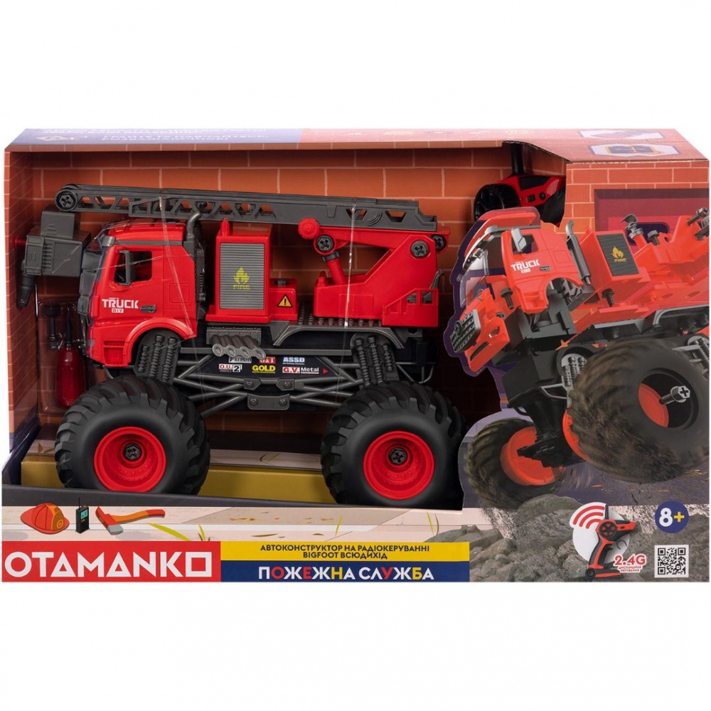 Игрушка на радиоуправлении OTAMANKO Автоконструктор BIGFOOT Пожарный кран с водой 532.02.83
