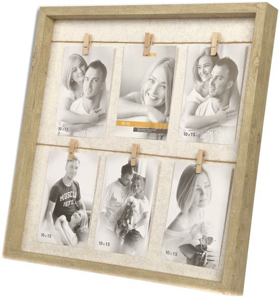 Мультирамка Velista 12B-6W на 6 фото 10x15 см дерево світле 