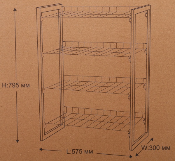 Підставка для взуття 4 рівня CR00283 300x575x795 мм коричневий 