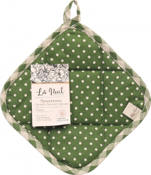 Прихватка Lucy Зелений горошок 20x20 см зелений La Nuit 