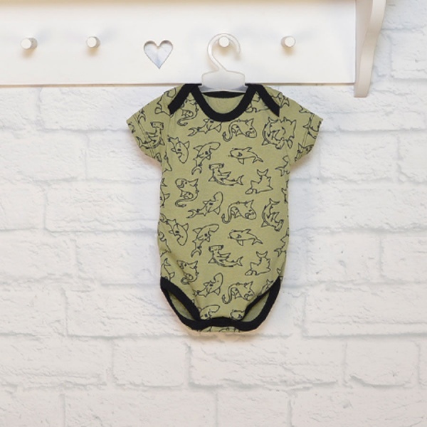 Боди детское унисекс Blanka Акулы р.86 зеленый 12667 