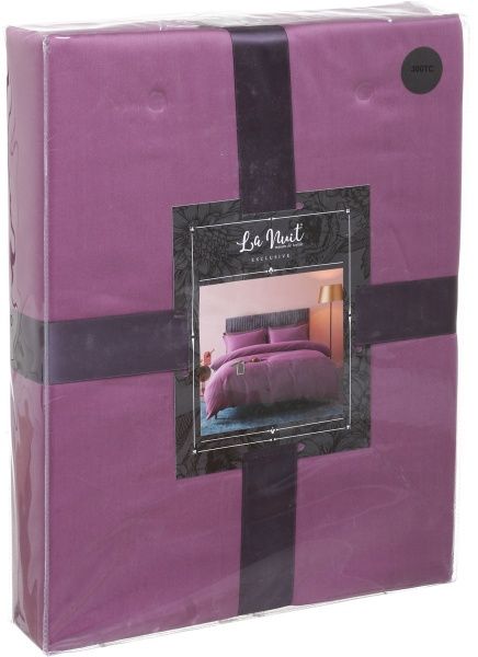 Комплект постільної білизни Mono violet D двоспальний фіолетовий La Nuit 