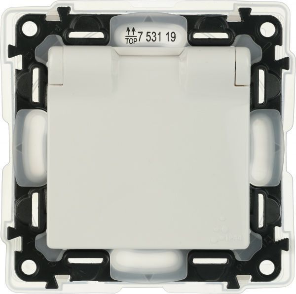 Розетка із заземленням Legrand Life з кришкою білий 753119