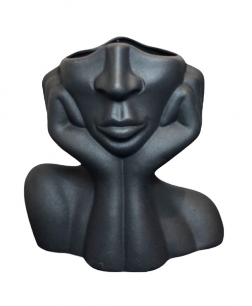 Ваза керамическая Nana ceramics Леди 22 см черный муар