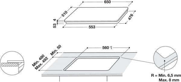 Варочная поверхность Whirlpool SMC654F/BF