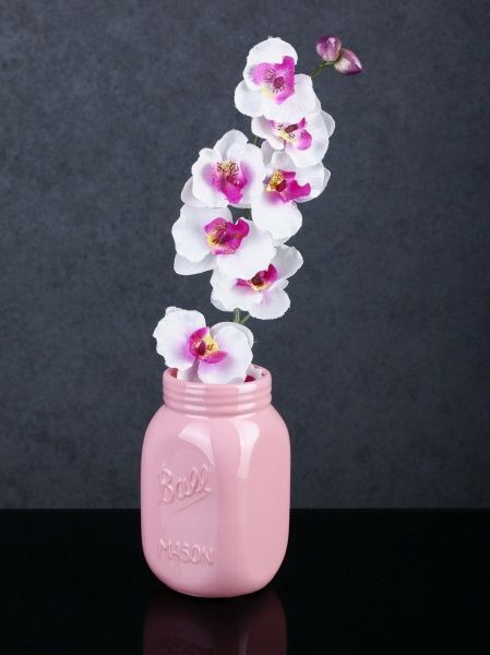 Ваза керамическая розовая 2400-14 8х8х14 см Eterna