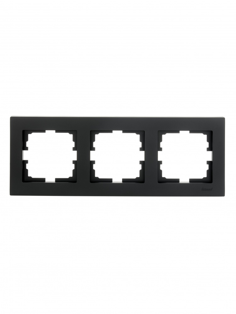 Рамка тримісна Lezard Vesna горизонтальна антрацит 742-4200-148