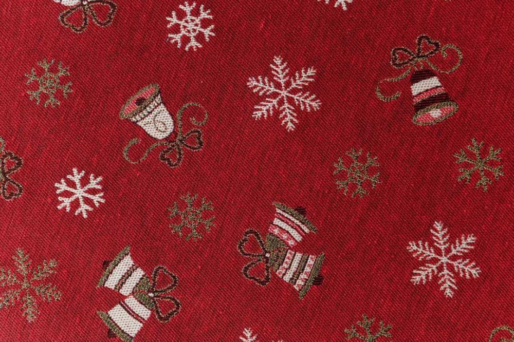 Дорожка (раннер) Колокольчики на красном 40x180 см Прованс