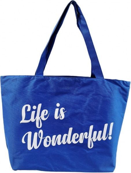 Сумка жіноча Life is wonderful синій із білим 